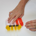 Demonstration of folding the canopy of a parachute using a parachute folding and rigging jig