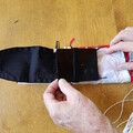 Demonstration of checking the folding width of a drone parachute