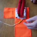 Demonstration of aligning parachute on parachute liner