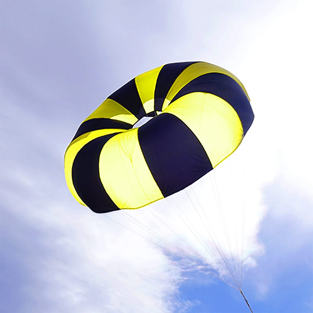 Iris Ultra Standard Parachute in yellow and black by Fruity Chutes
