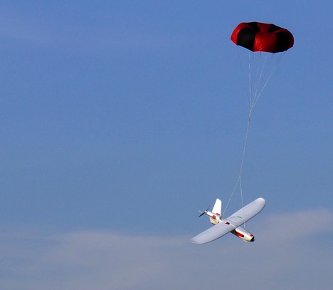 Fruity Chutes parachute deployed with Aeromapper fixed wing drone