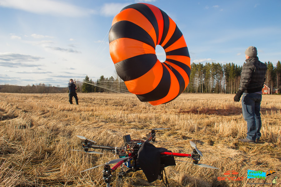 Pre-flight check for heavy lift copter parachute