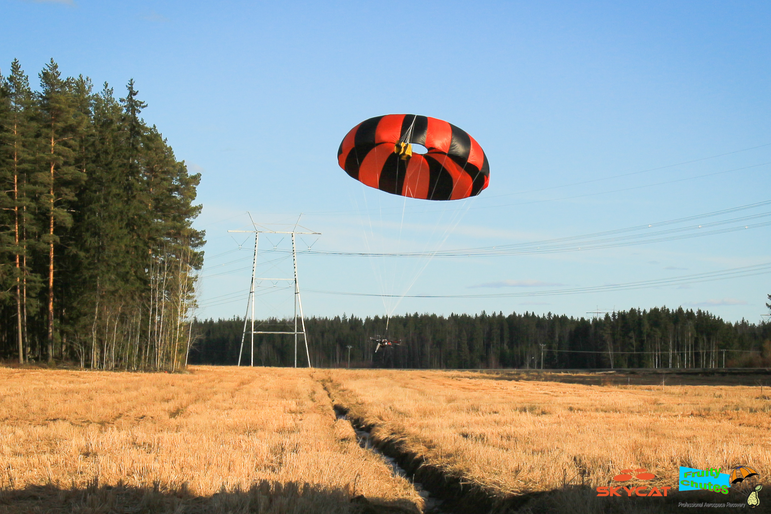 Fruity Chutes drone parachute test with Skycat