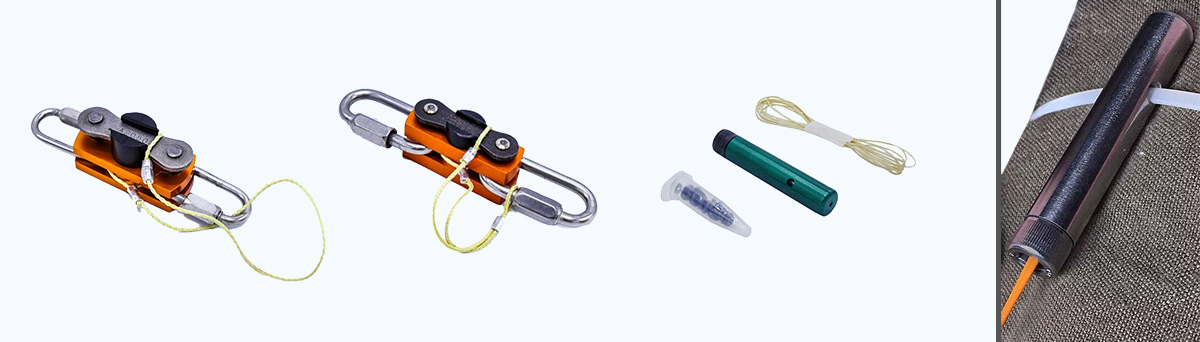 Recovery tethers and line cutters usable with deployment bags and other parachute recovery systems