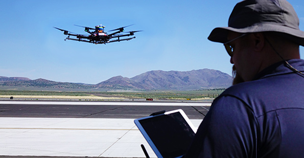 Flight test at NIAS with drone using Peregrine UAV ballistic parachute system