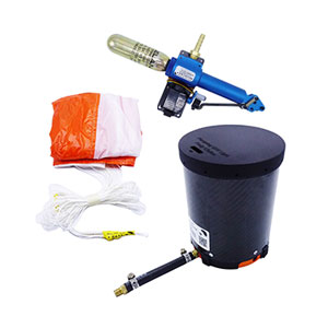 Ballistic Recovery System Bundle including Peregrine UAV, Iris Ultralight drone parachute, and Hawk CO2 Release